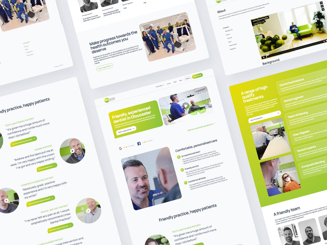 Cover image for Limes Dental Practice website and branding project